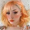 Women Short Wave Wig with Bangs Synthetic Fiber Wavy Wig for Women Daily Wear Cosplay Water Wave Wig