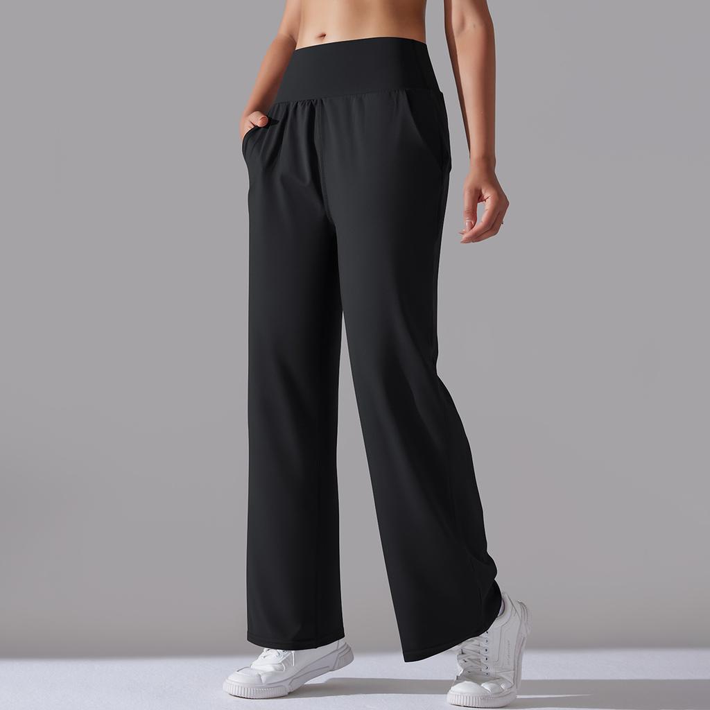 New Nude Polished High Waist Yoga Sports Wide Leg Pants Show High Loose Casual Breathable Yoga Pants Women