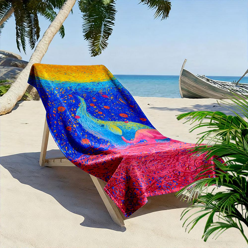 Colorful Elephant Art Towel A must-have beach towel for beach travel