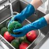 Durable Rubber Gloves for Cleaning PVC Gloves, Thickened with Warm Fleece Lining Dishwashing Anti Slip Kitchen Waterproof Anti-Slip Housework
