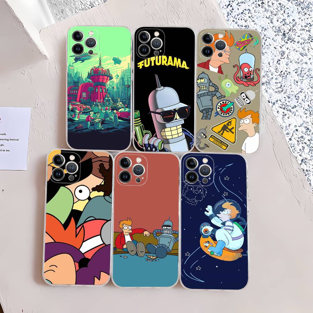 Смешной анимированный чехол для телефона Futurama для IPhone 17 16 15 14 13 11 12 Pro Max 16 Plus Прозрачный