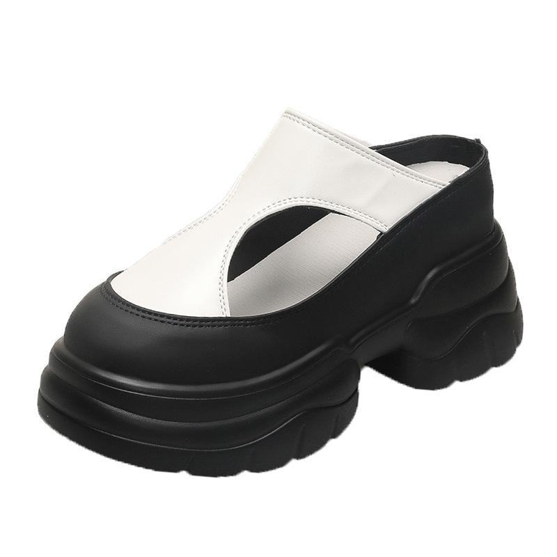 Baotou Slippers Women's 2025 Summer New Thick-bottomed Heightening Muffin Versatile Sandals Women's Casual and Fashionable Half-drag