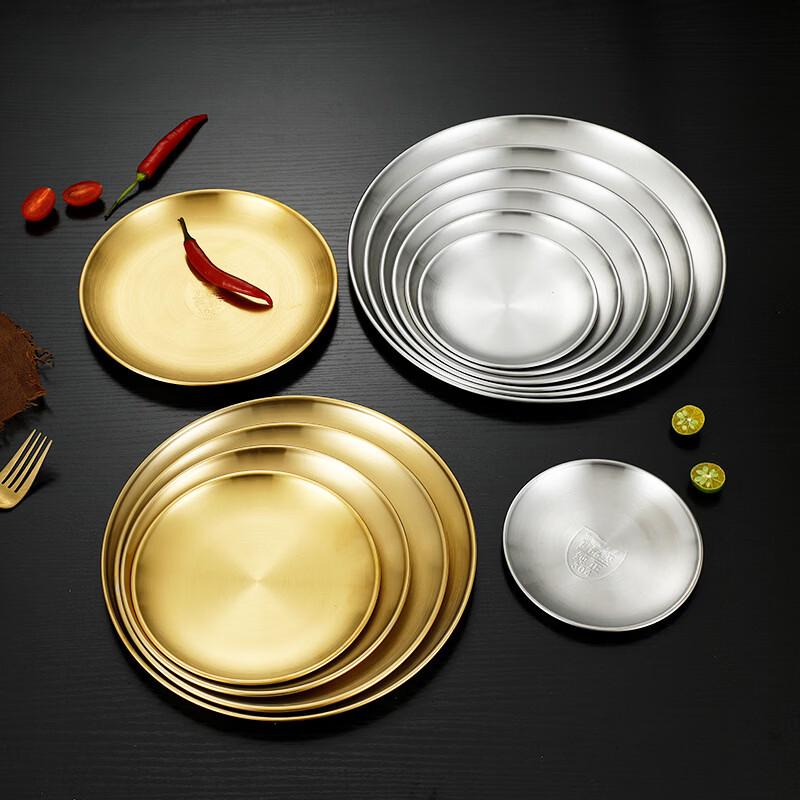 Обеденные тарелки ZISIZ из нержавеющей стали золотого цвета (10-Pack)