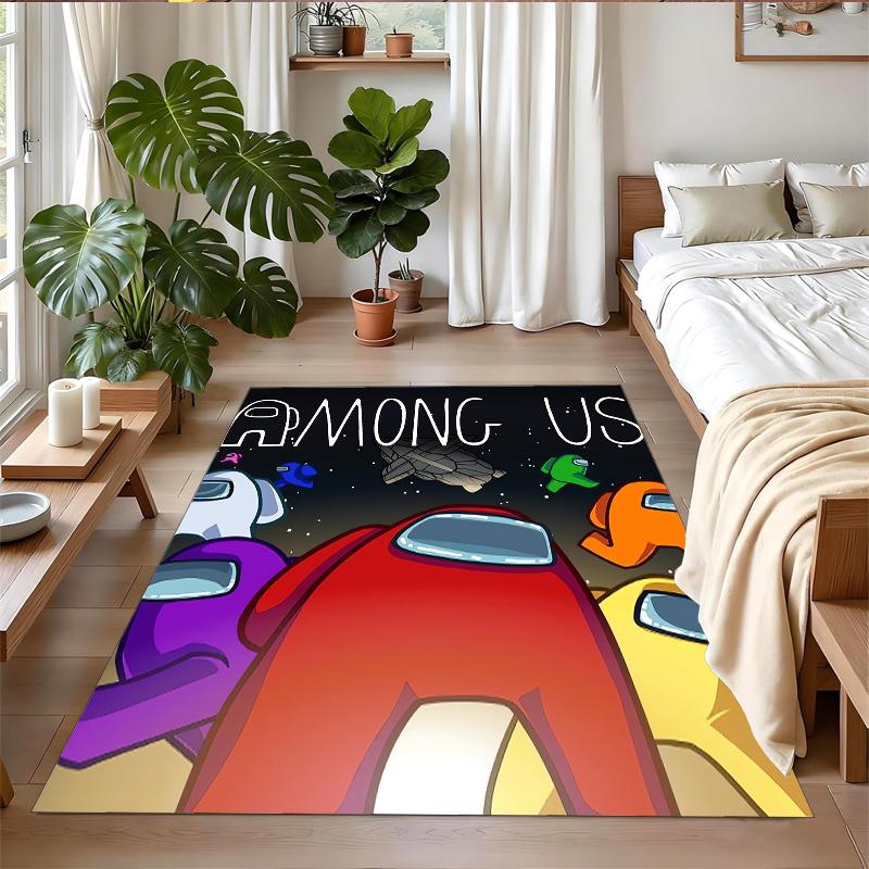 Among Us Print Crystal Velvet Plush Rug Anti?Slip Wear?Resistant Floor Carpet For Indoor Household Home Decoration