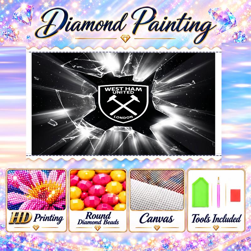 West Ham United Football Diamond Painting Kit 5D Full Drill DIY Diamond Mosaic Wall Art Home Decor