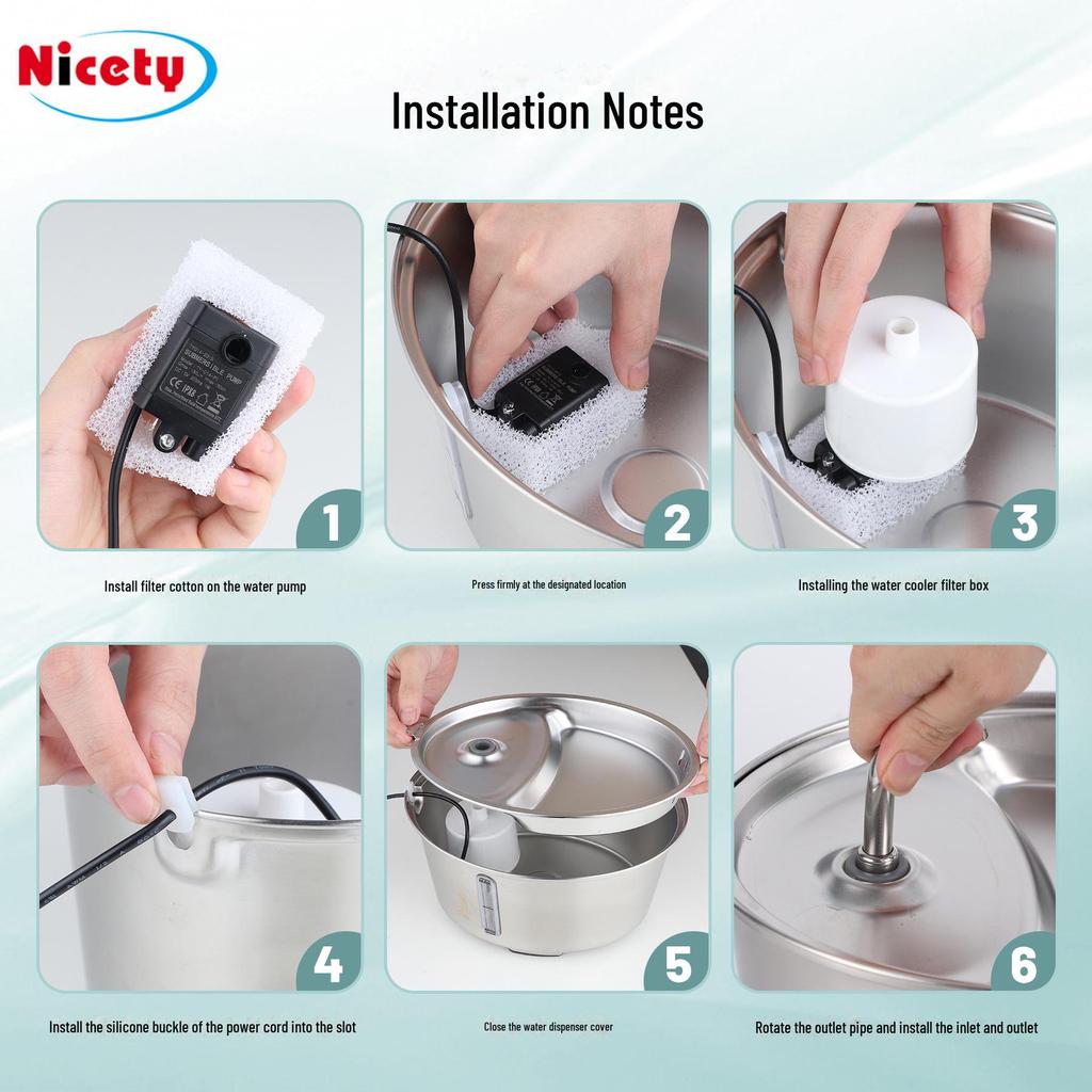 Автоматический фонтан для воды для кошек из нержавеющей стали 304 с краном и прозрачным овальным дизайном