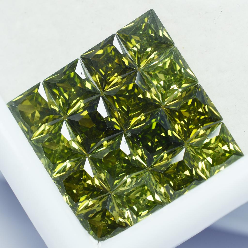Natural Green Sapphire Loose Gemstone Square Cut 5x5 mm Lot 15 pcs September Birthday Birthstone