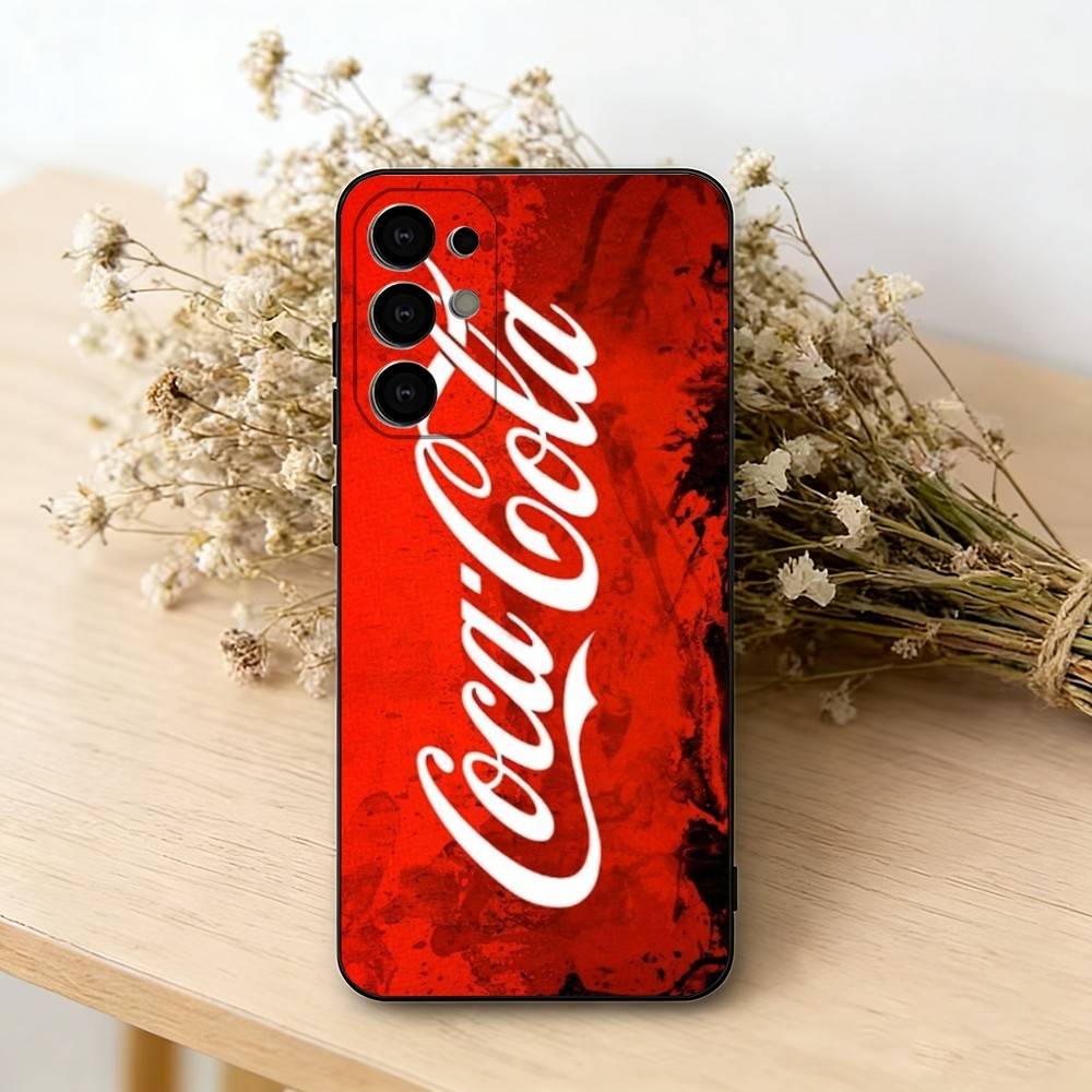 CocaS-S Модный Чехол для Телефона C-Cola Черный Силикон Мягкий Для Samsung S25,S24,S21,S22,S23,S30,Ultra,S20,Plus,Fe,Lite