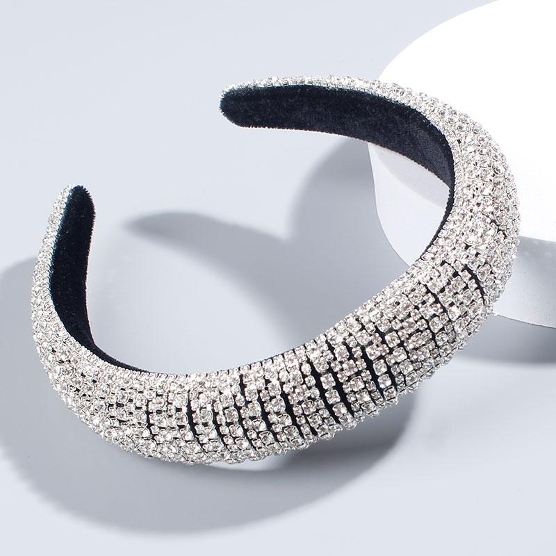 Женская барочная повязка на голову Высококачественная повязка для волос Красочная стразовая повязка для волос Ободок Головной убор Белые резинки для волос Аксессуары