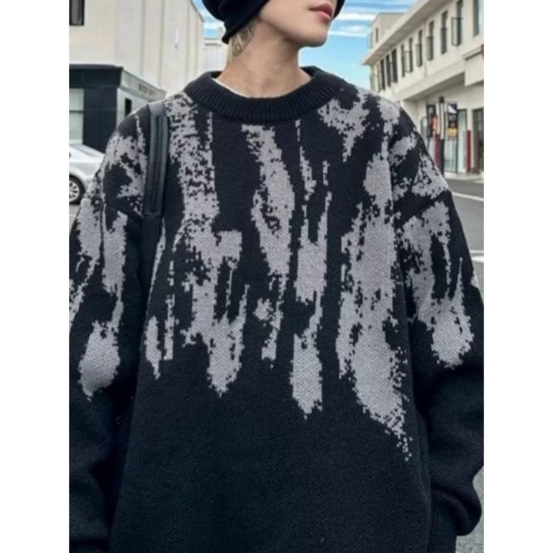 Корейский ленивый стиль тай-дай свитер для мужчин на осень и зиму новый модный брендовый дизайн свободные повседневные топы для мужчин