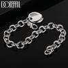 925 Sterling Silver Round Pendant Bracelet Chain Fashionable Wedding Jewelry