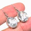 Natural Crystal Quartz Gemstone 925 Solid Sterling Silver Earring 1.25" g7K94