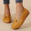Women's Flower Decor Flat Loafers, Casual Solid Color Slip On Shoes, Lightweight & Comfortable Shoes
