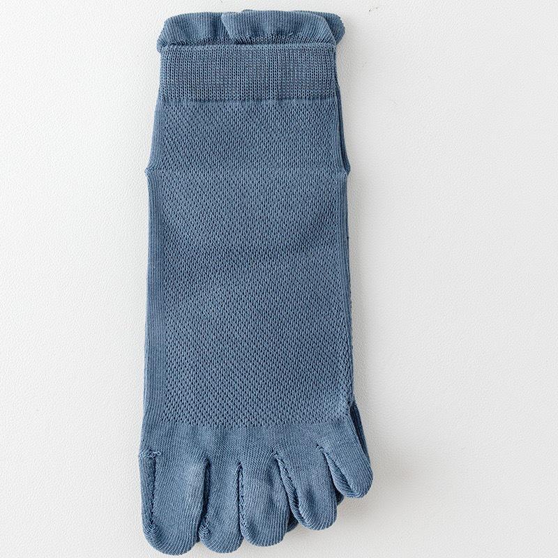 Men's Summer Five-Toe Anti-Odor Athletic Socks: Thin, Cotton, Antibacterial, Sweat-Absorbing, Boneless Toe Sports Socks