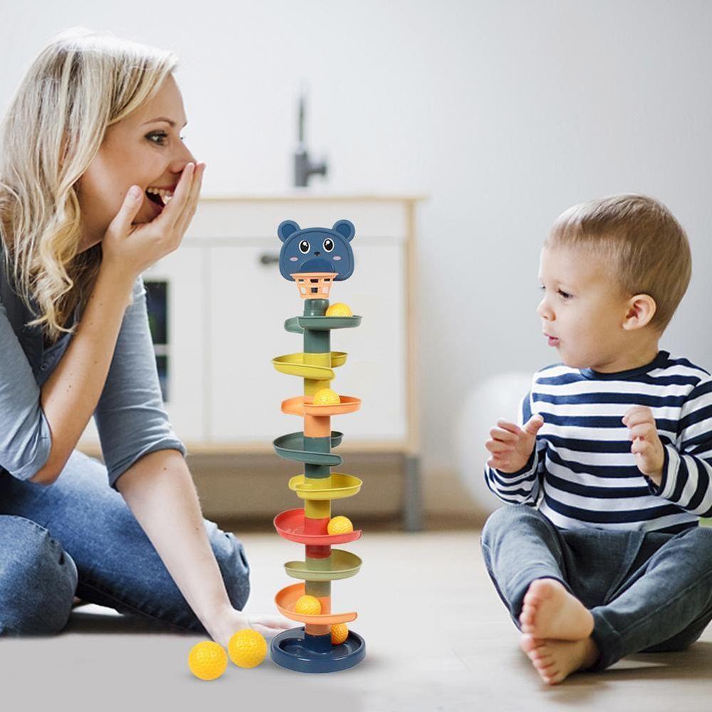 Ball Toy Ball Drop Roll Swirling Tower Spin Track Toy Set Rotating Track Set Educational Toys
