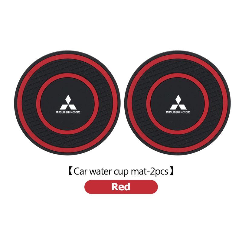2Pcs Car Coaster Silicone Mug Drinking Mug Non-Slip Pad Interior Accessories For Mitsubishi Outlander Lancer Eclipse Mirage