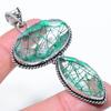 Green Rutile Gemstone Handmade 925 Sterling Silver Jewelry Pendant 2.96" B2n24