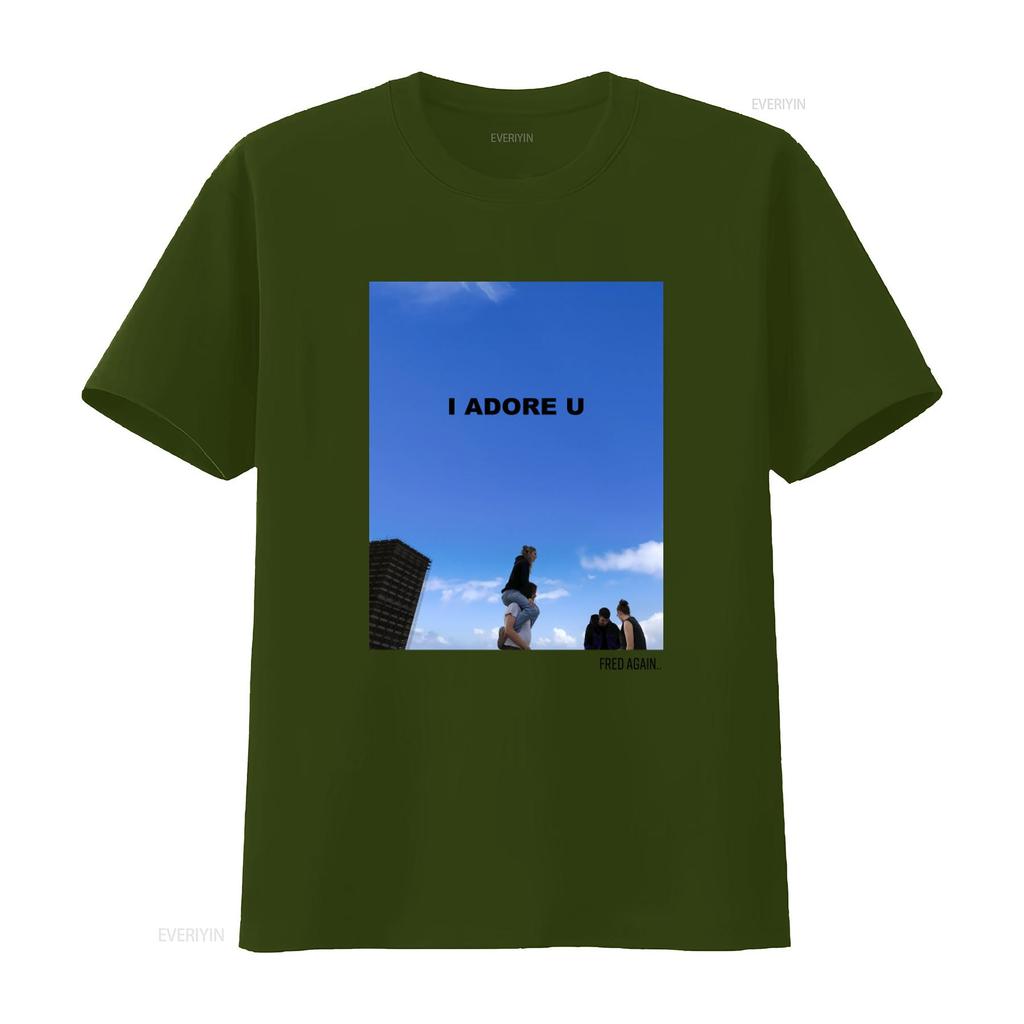 Fred Again T Shirt Merch I Adore U Streetwear vintage Washed Unisex Slightly Stylish streetwear designer clothes Breathable