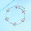 S925 Sterling Silver Bracelet for Women Xiaohongshu Same Style Micro-set Five-flower Moissanite Bracelet Trend Style