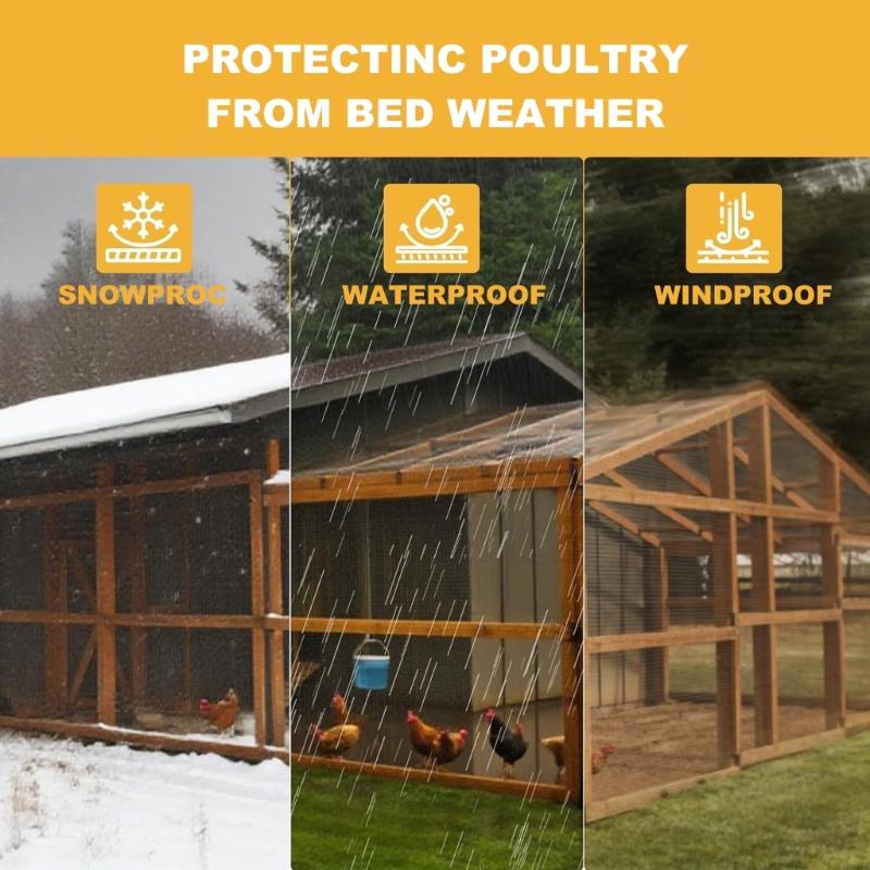 Durable PVC Chicken Coops Cover With Rope Reinforced Edges For Outdoor Poultry Shelter And Winter Insulation