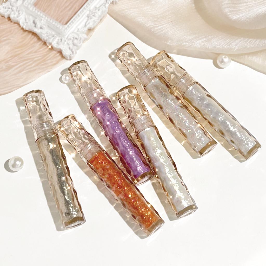 Текучие легкие, мерцающие жидкие тени для век, перламутровые, «битый бриллиант», хайлайтер для нижнего века, монохромные жидкие тени для век