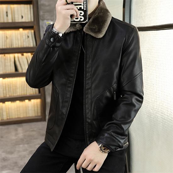 2023 Men Winter New Leather Jackets Autumn Winter Fur Coat with Fleece Male Warm Fur Pu Jacket Biker Warm Leather Jackets S-4Xl