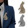 Brooch Pin Cat Shape Retro Style Distressed Badge Wear-Resistant Rust-Proof Suit Lapel