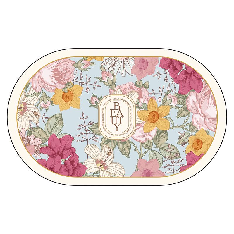 Compact Quick-Dry Absorbent Bathroom Mat - Non-Slip, Thick, Fresh Design for Door & Toilet Areas