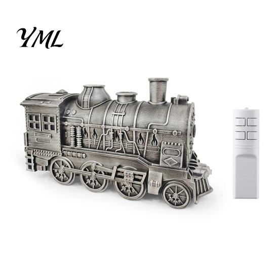 Retro Train Humidifier for Bedroom Vintage Steam Aroma Diffuser, 300ml Ultrasonic Cool Mist with Dual Quiet Humidifiers Baby Room LED Lights,
