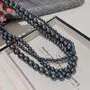 Серебристо-серая жемчужная цепочка для свитера женская холодный ветер ретро простая бусины цепочка на шею аксессуары для шеи