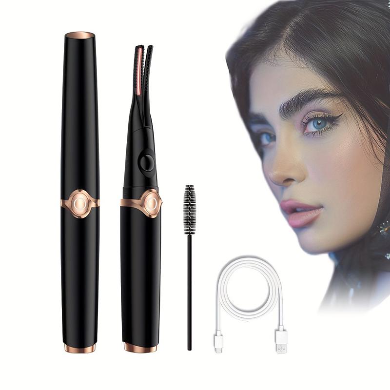Щипцы для завивки ресниц с подогревом и зажимом, перезаряжаемые щипцы для завивки ресниц, долговечный косметический инструмент с естественным изгибом для наращивания ресниц