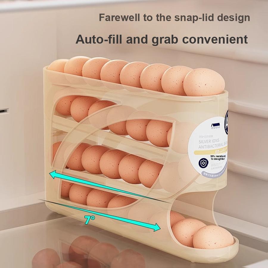 Катящийся Раздвижной Контейнер для Хранения Яиц Пищевой Класс Органайзер Держатель для Яиц на Боковую Дверцу Холодильника Контейнер для Сохранения Свежести