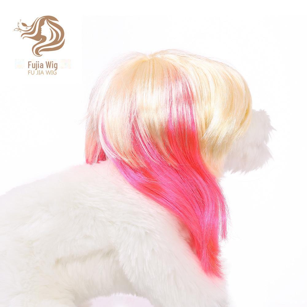 Двухцветные парики с челкой для кошек и собак: Универсальный аксессуар для питомца на Хэллоуин