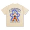 Футболка с принтом Goku Ultra Instinct из Dragon Ball Преодолей свои пределы Графическая футболка Премиум хлопок Круглый вырез Модная уличная одежда Топы