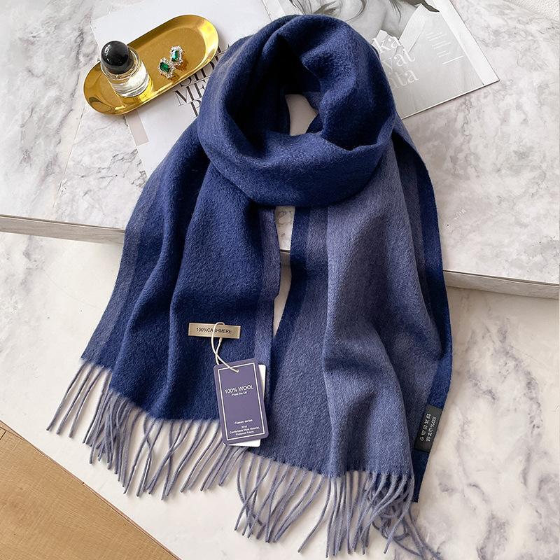 Color Solid Color Matching Scarf Women's Winter New High-end Cashmere Mother Scarf Gift
