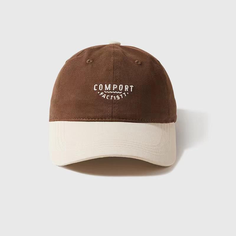 Ретро Уличная Контрастная Вышивка Букв Бейсболка Женская Большой Окружности Головы Подчеркивающая Лицо Маленькая Кепка Утенка Защита от Солнца