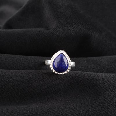 Натуральный Лазурит Драгоценный Камень 925 Стерлинговое Серебро Ювелирные Изделия Кольцо Ручной Работы для Юбилейного Подарка RR-77-29