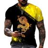 New Summer Casual T-Shirt Men's Zodiac Chinese Dragon 3D Printing T-shirt Short-sleeved Oversized