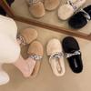 Ретро универсальный модный дизайн нишевые туфли Мао Мао женские 2025 осень и зима новый дизайн верхняя одежда хлопковые тапочки