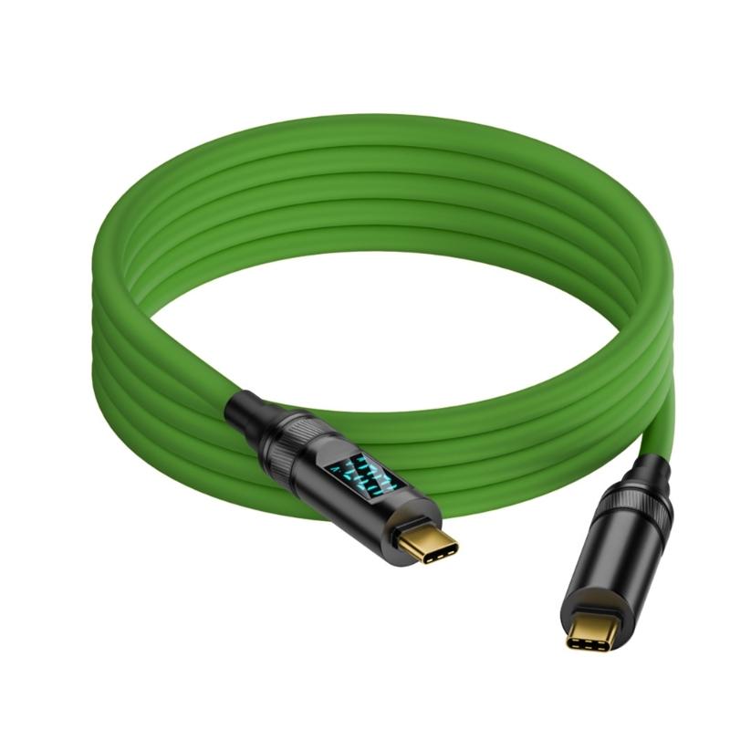 PD100W Quick Charging Cable USB C to TypeC Wire with LED Screen, 8K Video Output & OTG Support