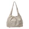 Casual Solid Color Nylon Canvas Bag Small Fresh Simple Large Capacity Hand Bag Drawstring Fashion Shoulder Tote Bag