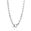 Ins Geometric Shape OT Closure Necklace for Women Men 2-Tone Chunky Link Chains Gold Trendy for Anniversary Occasions