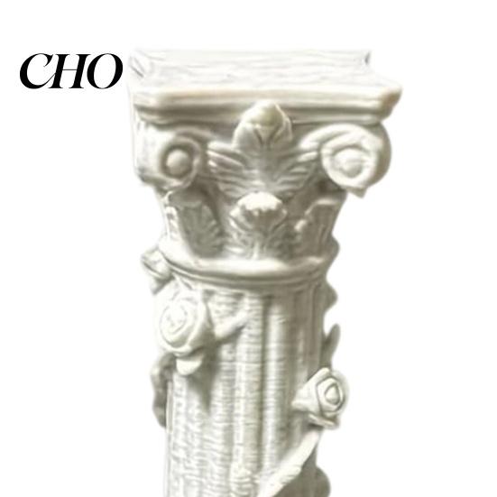 Non-discoloring Ornament White Corinthian Column Ornament, 3D Printed Flower Vine Statue, Desktop Roman for Home Desk Shelf Decor Matte Decoration