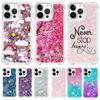 For iPhone 16 Pro Max Case Cartoon Glitter Quicksand Liquid Cover On for iPhone 16 Pro Plus 16Pro Max 16ProMax Phone Case Funda