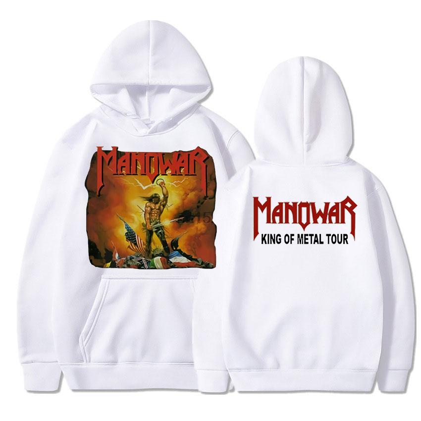 Rare Unisexowar Kings of Metal VTG 1989 Hoodie Cotton Unisex Winter Fleece Fashion Sweatshirt Oversized Harajuku Hip Hop Band Pullover