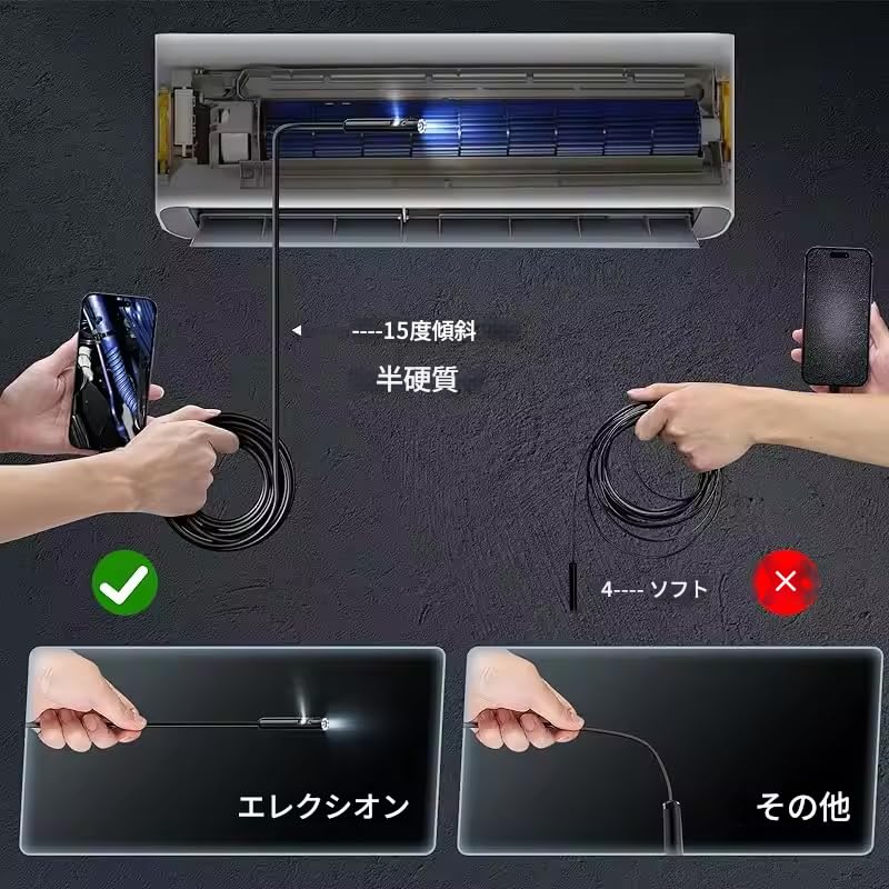 Zmart 3m 2MP Dual Lens Endoscope Camera, 3 In 1, Micro USB Type-C for Android, IOS, and iPhone, Inspection Camera, Car, Pipeline Borescope