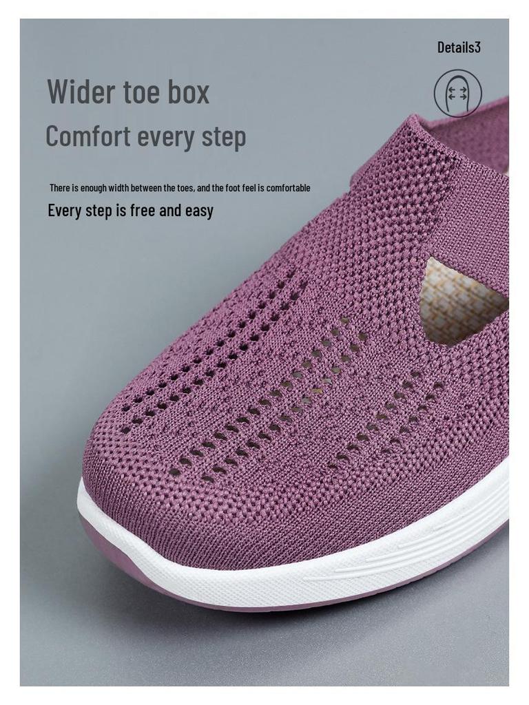 Универсальные женские дышащие слипоны из сетки с закрытым носком и мягкой подошвой