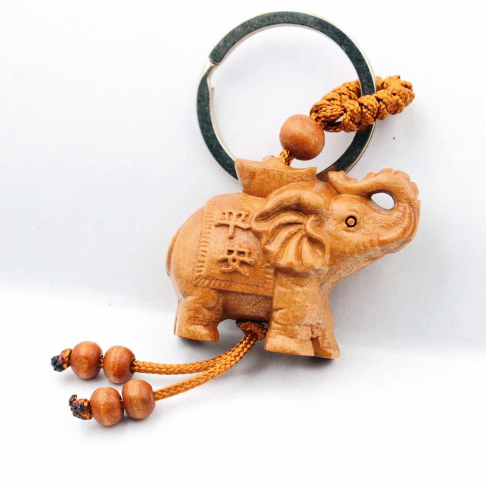 Китайский стиль милый деревянный автомобильный брелок сандаловое дерево брелки ювелирные изделия фурнитура брелок компоненты