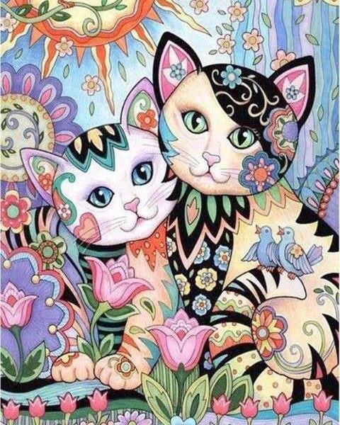 Lovely Diy 5d Diamants Broderies Catanimal Mosaic Diamond Painting Full Diamond Embroidery