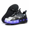 New LED Light Up Roller Skates Kids Unisex Rechargeable Dual Wheel Detachable Teenager Entertainment Casual Inline Skates